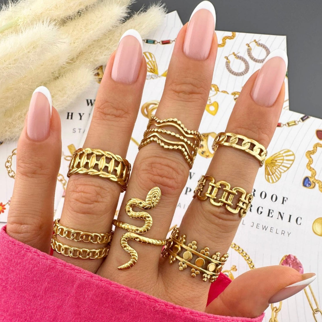 18K Gold Plated Steel Finger Ring