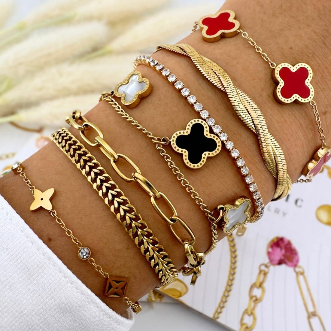18K Gold Plated Steel “Inspired LV" Bracelet