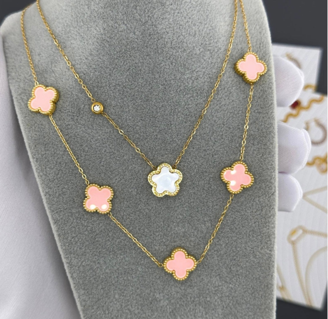 18K Gold Plated Steel "Four-Leaf Clover” Necklace