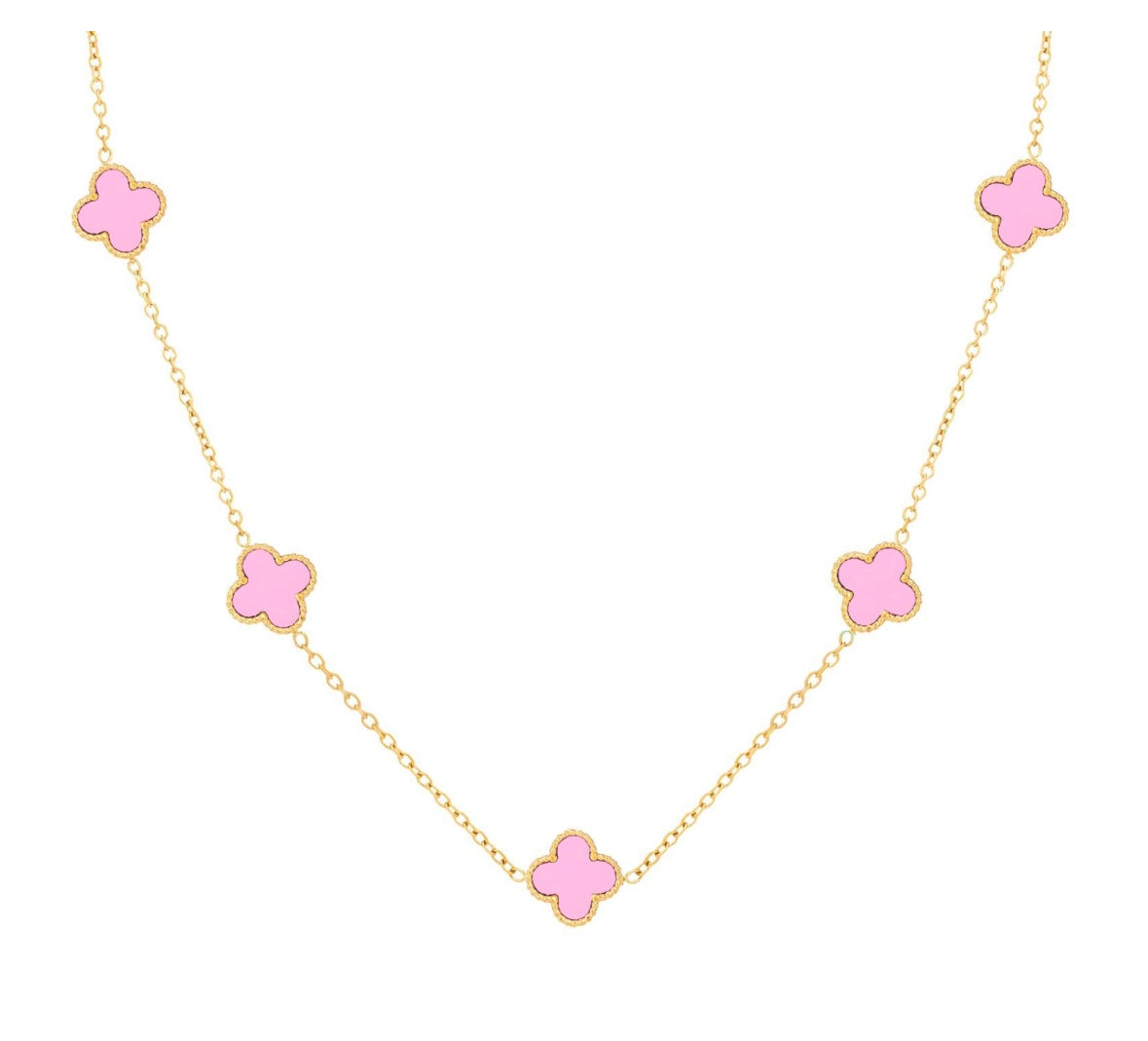 18K Gold Plated Steel "Four-Leaf Clover” Necklace