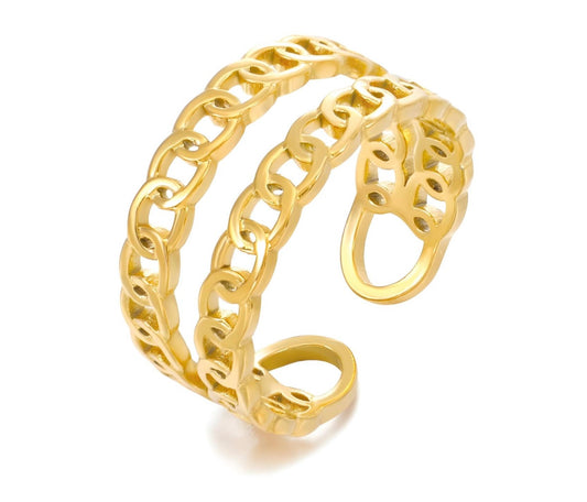 18K Gold Plated Steel Finger Ring