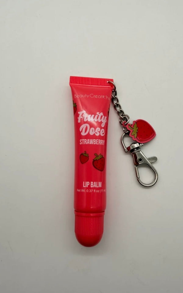 BEAUTY CREATIONS- FRUITY DOSE- LIP BALM WITH KEYCHAIN