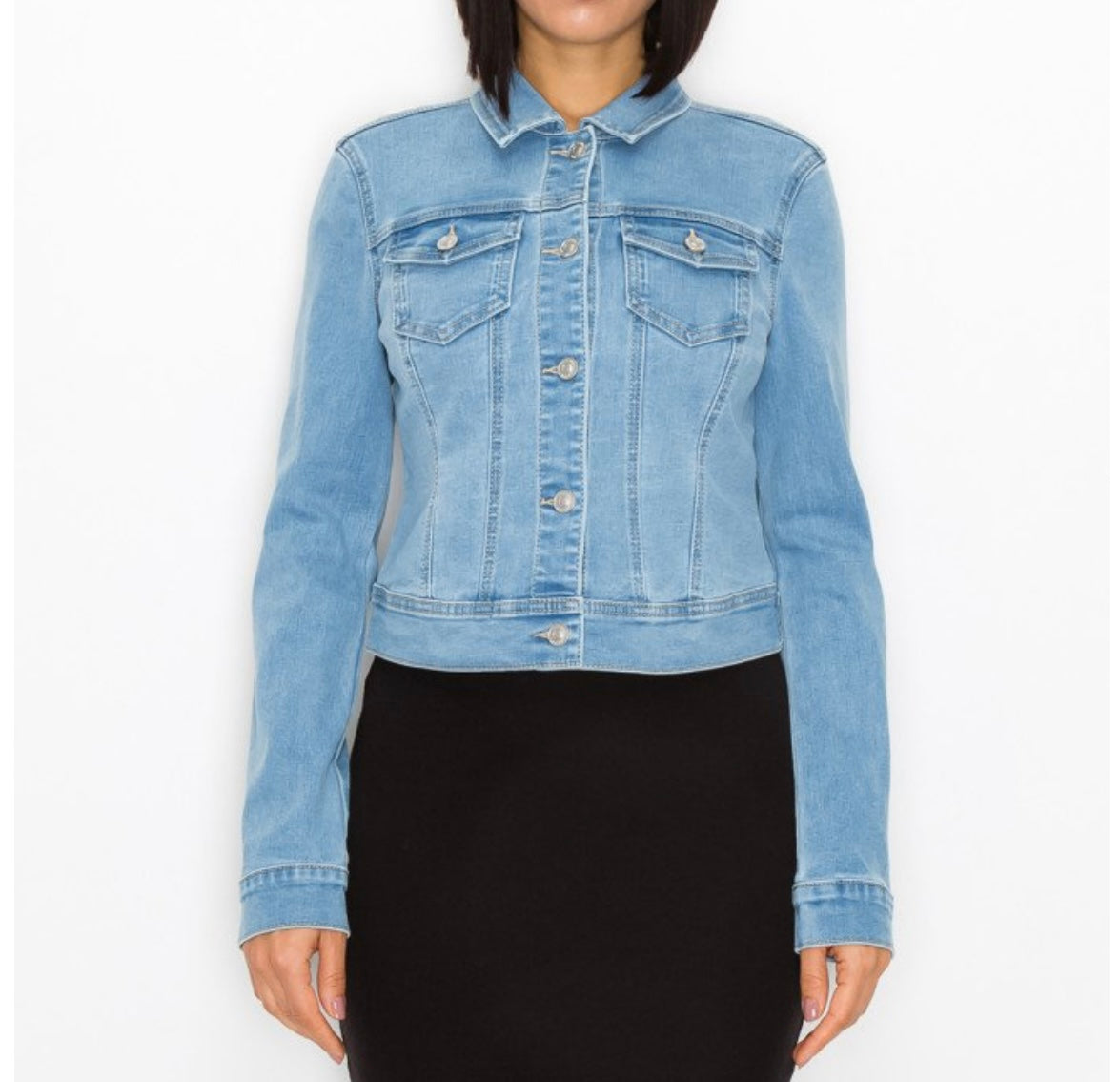 Stone Washed Basic Denim Jacket