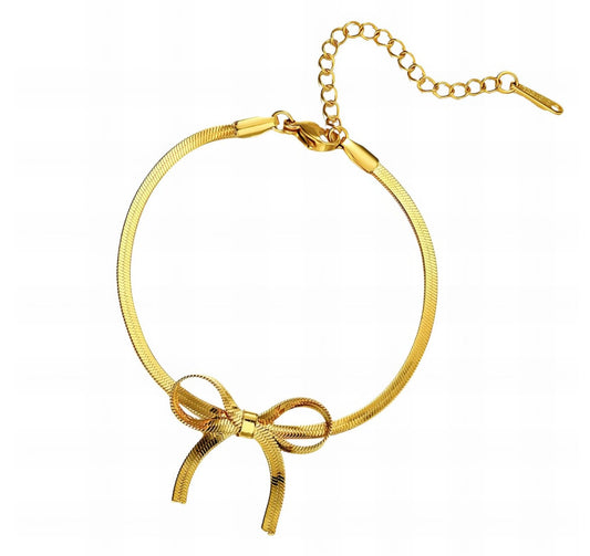 18K Gold Plated Steel “Bow” Bracelet