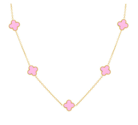 18K Gold Plated Stainless Steel "Four-Leaf Clover” Necklace, Intensity