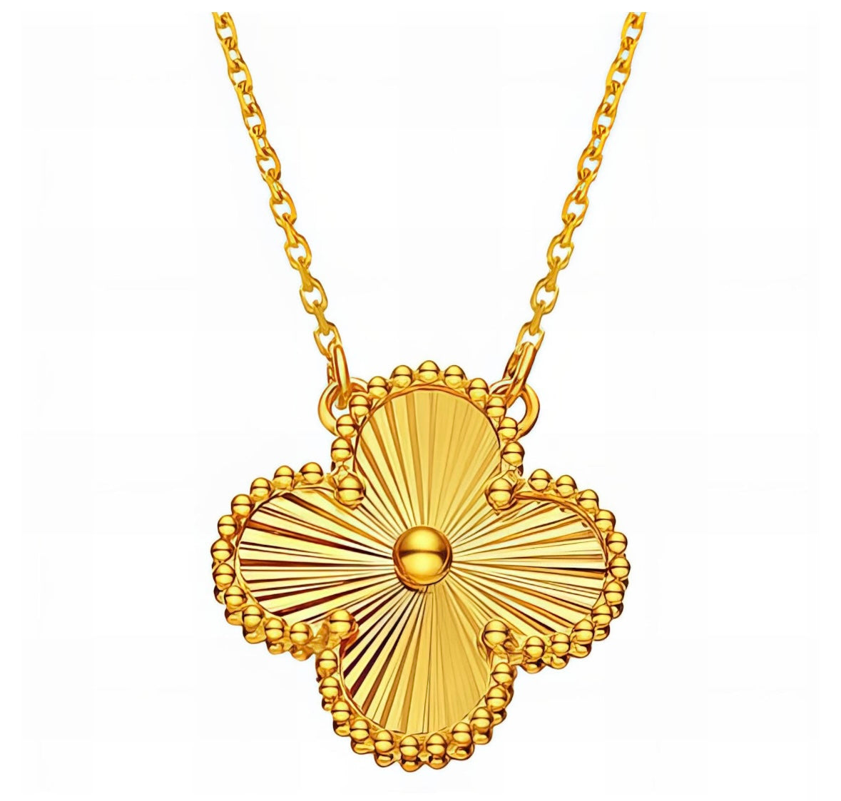 18K Gold Plated Stainless Steel "Four-Leaf Clover” Necklace, Intensity