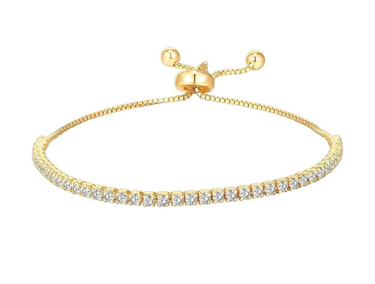 18K Gold Plated Steel "Tennis" Bracelet