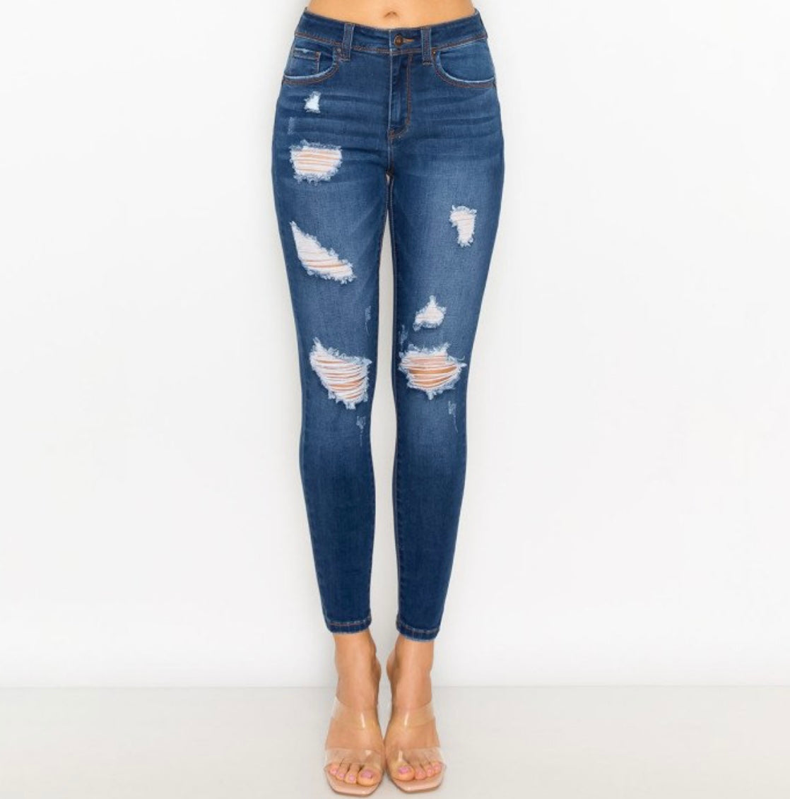 Push-Up Destructed Modal Basic Skinny Pants